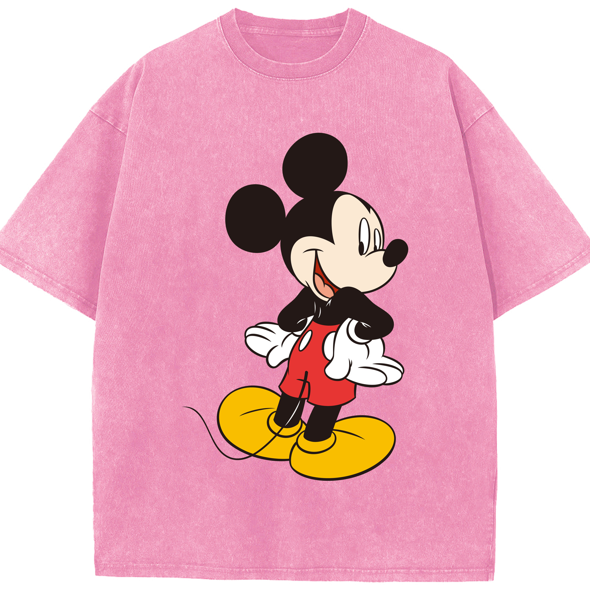 （画像用） ミッキーマウス Mickey Mouse 綿100% ヴィンテージ風 半袖Tシャツ（フロントプリント）
